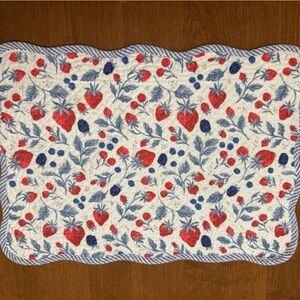Reversible berries and stripes placemats, set of 8